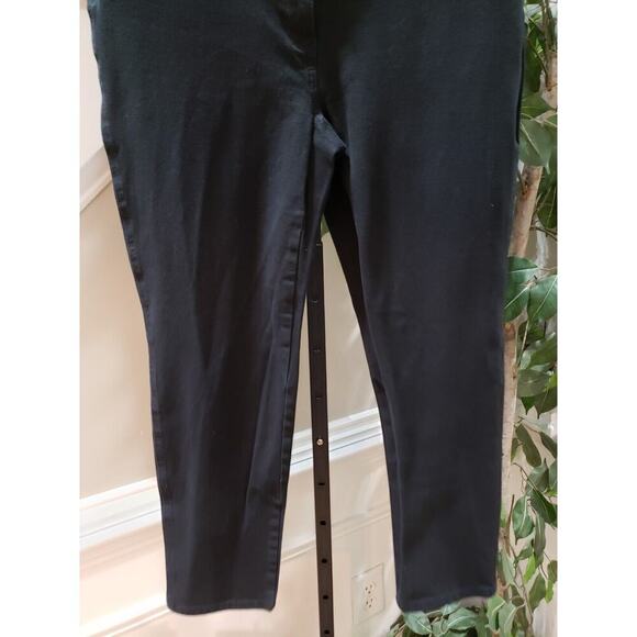 Chico's So Slimming Pants Women's Black Cotton Pockets Flat Front Skinny Leg M - Picture 5 of 11